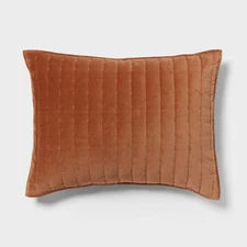 Standard Channel Stitch Velvet Quilt Sham Camel - Threshold: OEKO-TEX