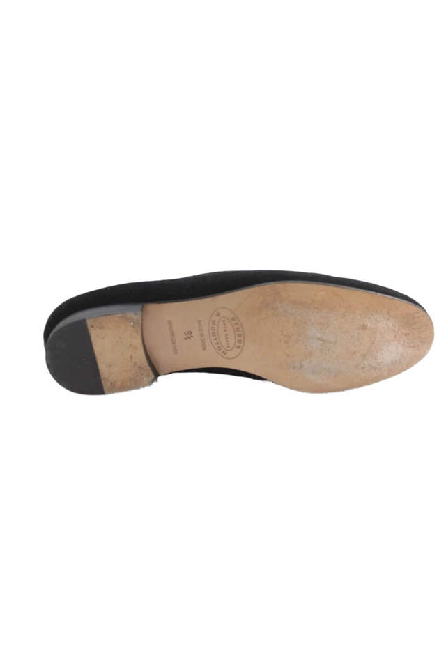 Mocasines Stubbs & Wootton de terciopelo para mujer negros dorados talla 9,5 Foto 4 de 4