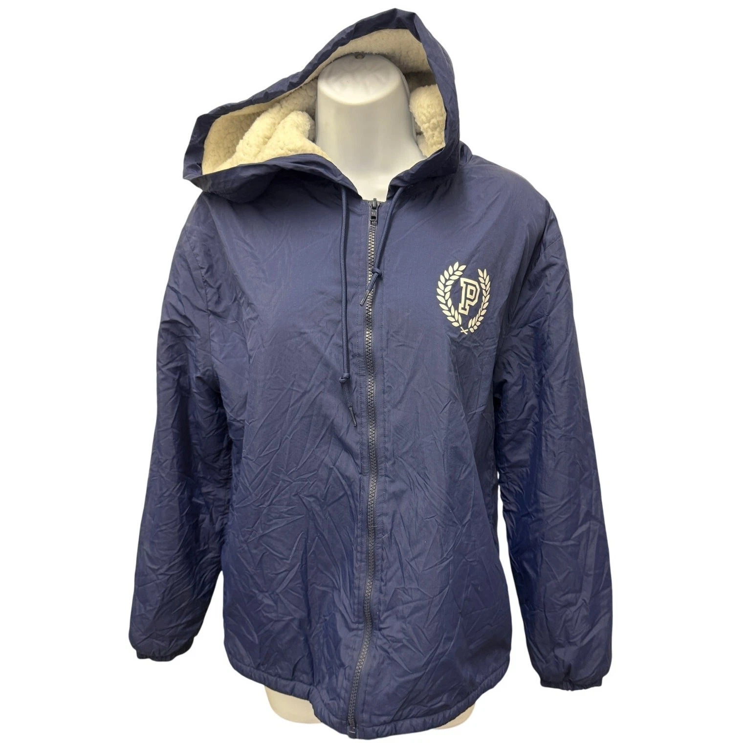 UNDERCOVER Giacca rosa Victoria Secret XS cappotto navy antivento fodera sherpa zip cappuccio