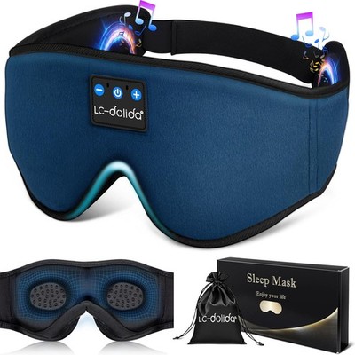 LC-dolida Schlafmaske mit Kopfhörer Bluetooth Schlafkopfhörer, Null Augendruck 3
