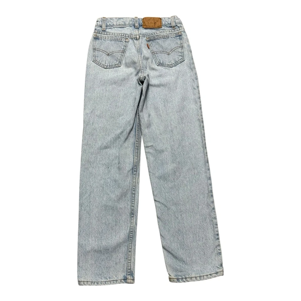 Vintage 90s Levi’s 550 Regular Orange Tab Jeans Youth Size 12 Blue Denim Retro - Image 2 of 4