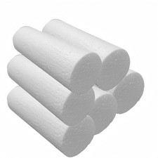 6PCS White Foam Columns 6 Inch Crafts Foam Tubes Rods Polystyrene Cylinders f...