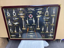 Nodi marinai vintage attrezzi nautici cornice legno arte da parete 28 1/2” X20 1/2” 