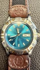 Vintage Seiko Sports 150 Rare Blue Dial with  Brown Leather Strap