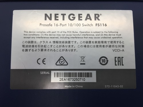 NETGEAR 16 Port 10/100 Mbps Switch FS116 w/o Power Supply FREE S/H - Picture 6 of 6