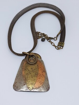 Vintage Marjorie Baer BAER SF Mix Metal Modernist Pendant  display picture 1