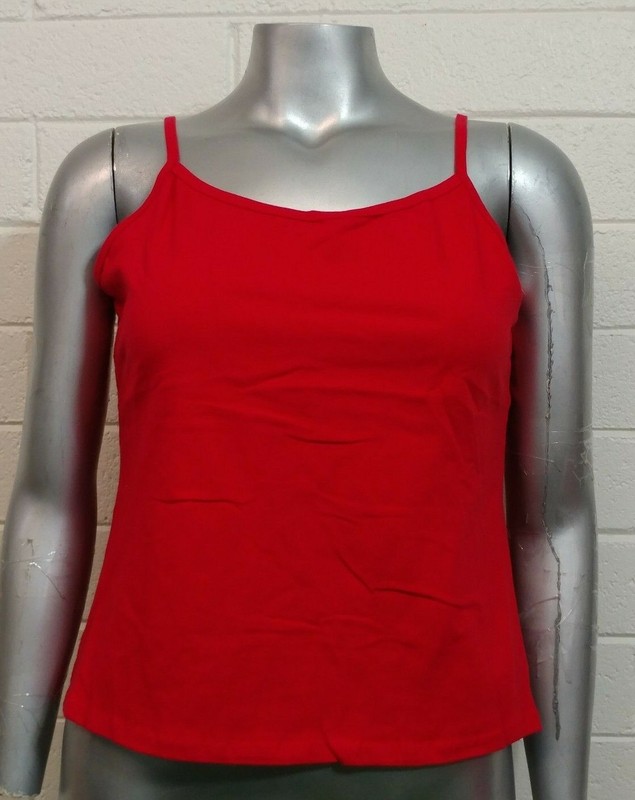 NEW Woman In Your Face Apparel CAMI TANK TOP Size 1X~LARGE Sleeveless Red Cotton