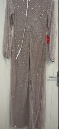Brand new Frock and Frill Bridesmaid sequin plunge front maxi in dusty mauve - Picture 5 of 9