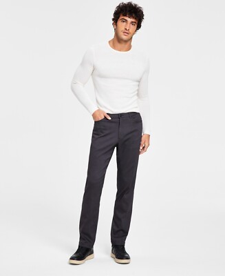 Tommy Hilfiger Men's 32x32 Th Flex Modern Fit Four Pocket Twill Pants Charcoal