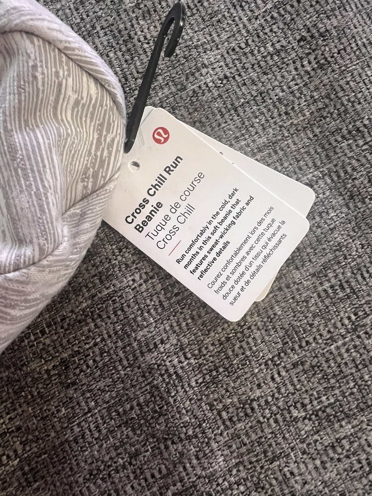 PONY Cappello Lululemon Cross Chill Run Beanie grigio taglia unica coda di cavallo IKNS