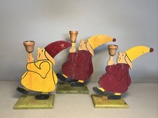 Erzgebirge | Kerzenhalter Zwerge | Vintage | Holz Handgefertigt | 3er Set #0
