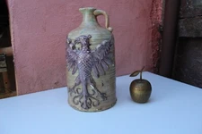19th Century Ceramic Pitcher Prussian Eagle Purple/Green Germany