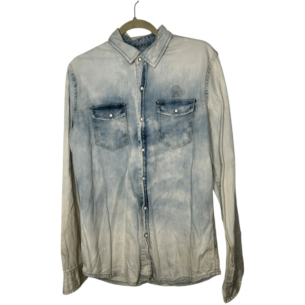 Billionaire Boys Club Revolve Acid Wash Chambray Pearl Snap Shirt 