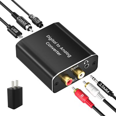 Digital To Analog Audio Converter 192 Khz Dac Digital Coaxial And Optical Toslin