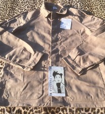 FRENCH 1960s WORKWEAR CHORE RAILROAD MEN JACKET BEIGE COTTON BLEND NEW  TAG L