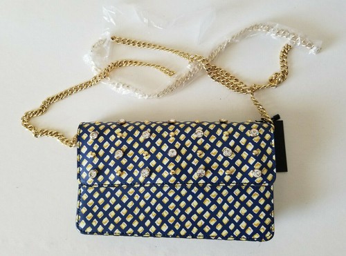 Bolso bandolera de cadena pequeña Banana Republic, Embellished, Cuero, Multicolor, NWT - Imagen 10 de 12