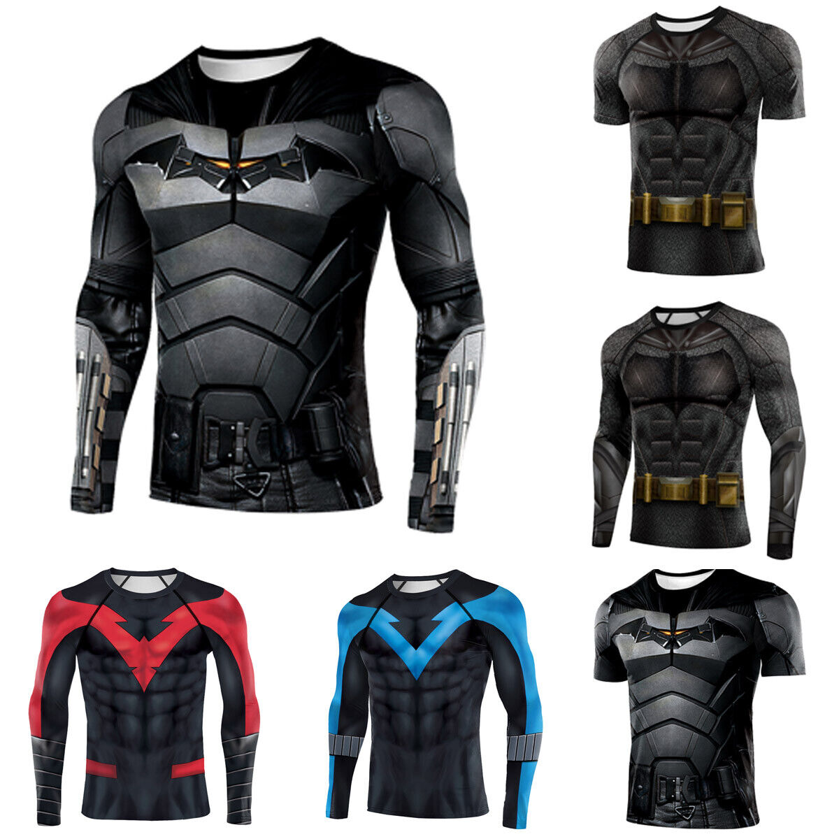 Titans The Batman Nightwing Robin 3D Camisetas Superhéroe Deportes Prenda para el torso de secado rápido