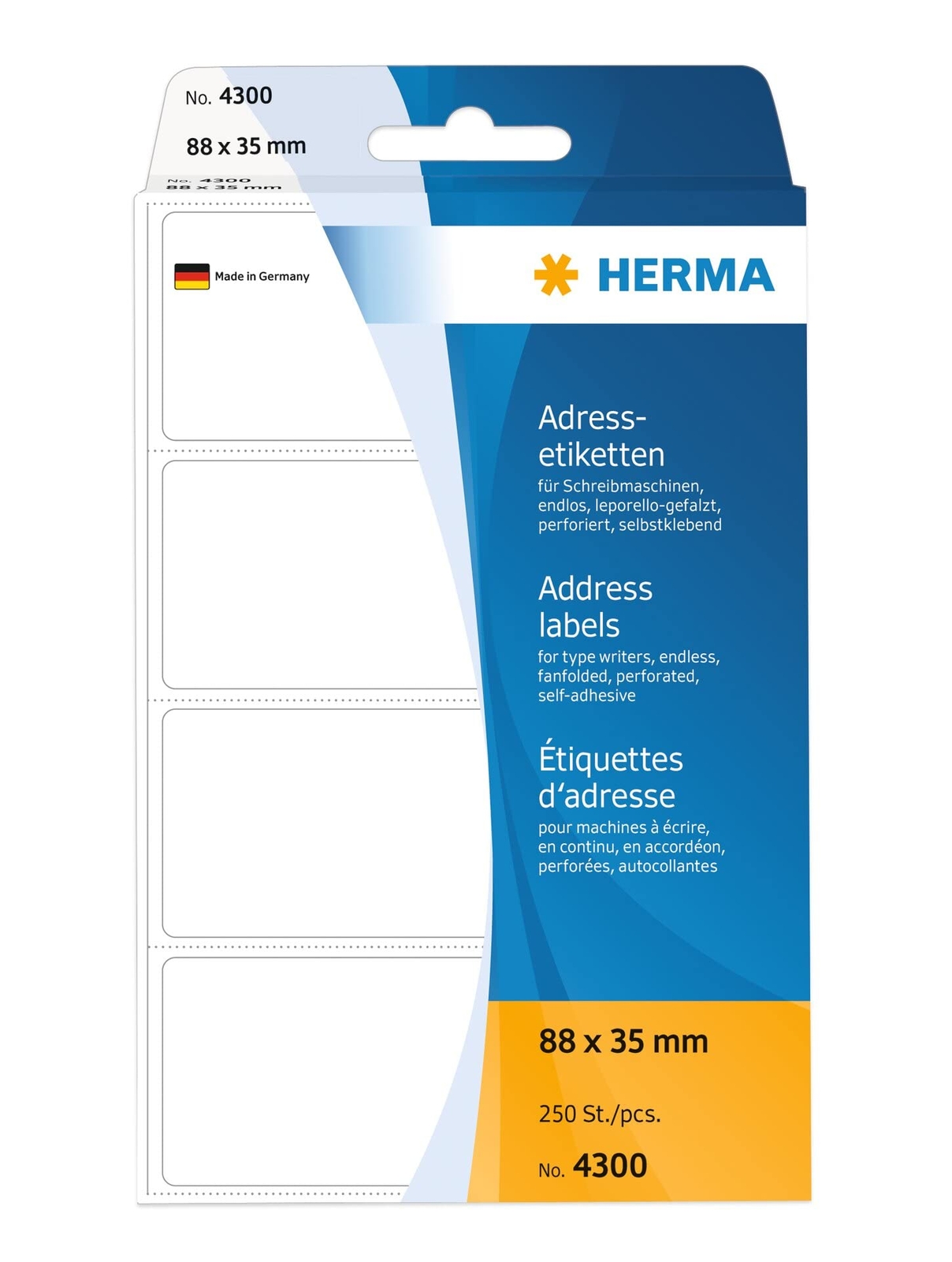 HERMA Adress-Etiketten 88x35 250St ACC NUOVO