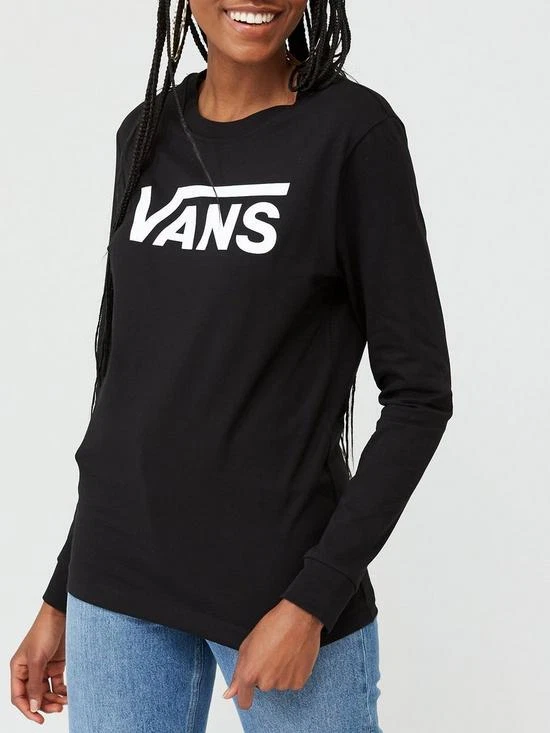 VANS WOMEN\'S FLYING V CLASSIC LONG SLEEVE TEE BLACK SIZE M | eBay