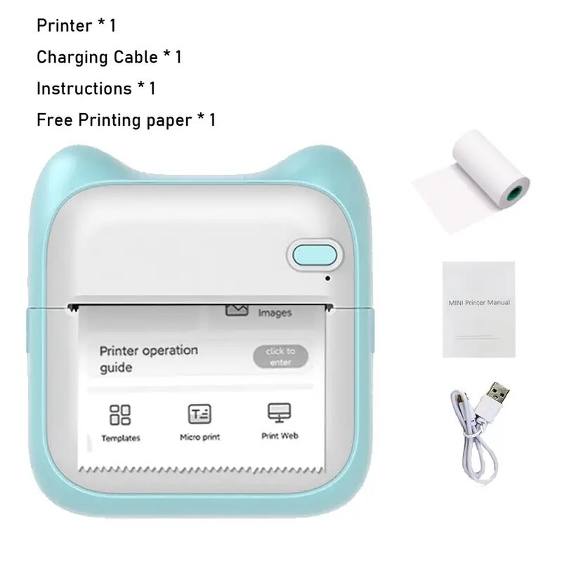 Mini Portable Thermal Photo Printer for iPhone Android Smartphones