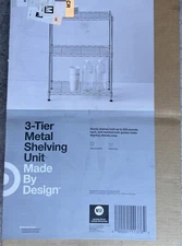 Made By Design 3 Tier Wire Shelf – Chrome 30 5/8"H X 23 1/4"W X 13 3/8" D