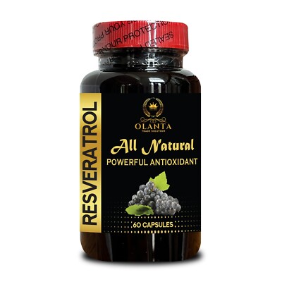 Resveratrol 500mg Capsules   Resveratrol for skin health   1 Bottle 60 Capsules