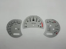PORSCHE 996 - TECHART - GB SILVER GAUGE FACE DIALS SPEEDOMETER MPH CLUSTER
