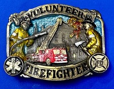 Volunteer Fire Fighter Vintage 1986 Rescue Hero Great American Belt Buckle Co