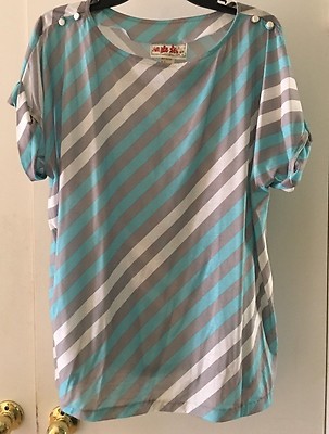 AMPLE TOGS  California Vintage Pretty & Plump Striped shirt New with Tags  90's 