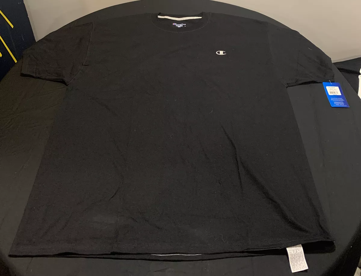Champion black best sale logo t shirt