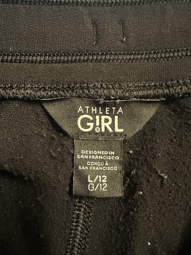 Athleta Girl Warm Up Jogger pants Size L/12 Black - Picture 2 of 3