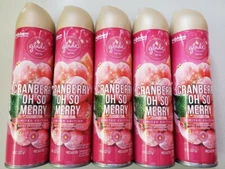 5 Glade Cranberry Oh So Merry Limited Edition Air Freshener Spray NEW Oil 