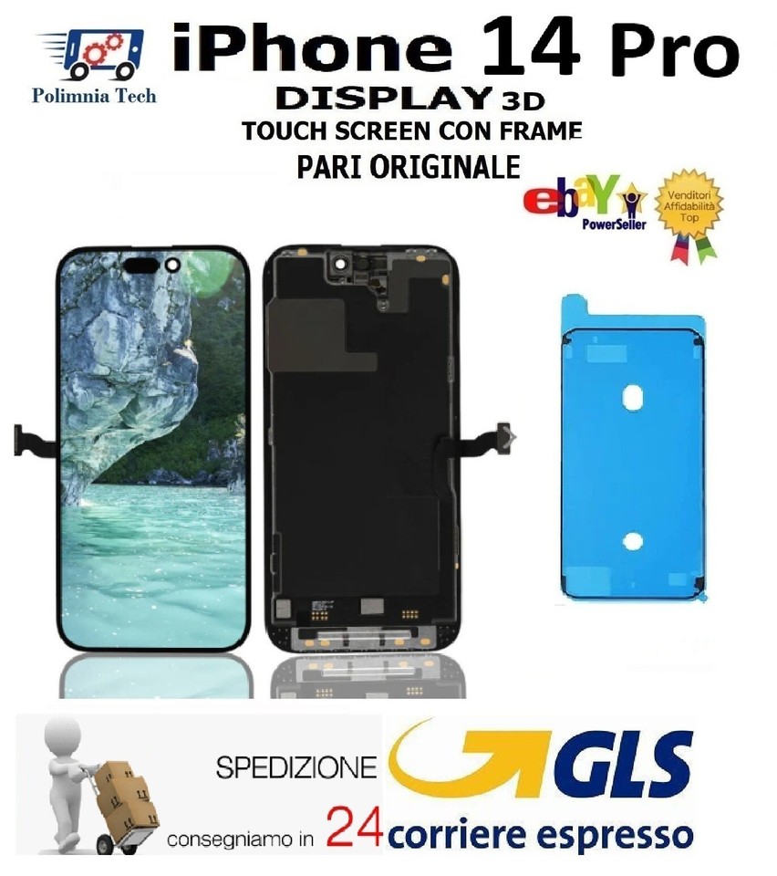 Apple Iphone 14 Pro Display Touchscreen Con Frame Pari All' Originale Gls 24H