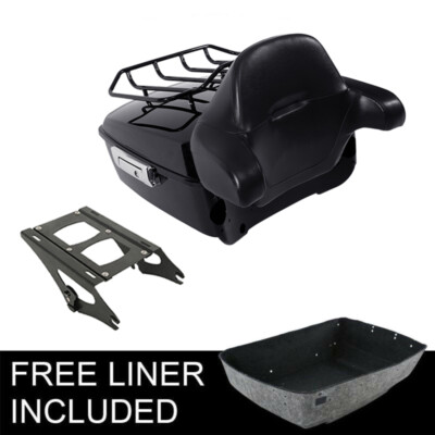 King Trunk Backrest Pad Top Luggage Rack Fit For Harley Touring Tour Pak 14-2025