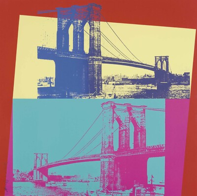 ANDY WARHOL Pop art Poster or Rolled Canvas Print ''Brooklin Bridge''