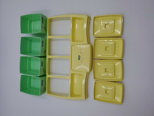 Vintage Clarolyte Plastic Storage Boxes Pins Lotion Swabs Baby Nursery Vanity - Picture 4 of 12