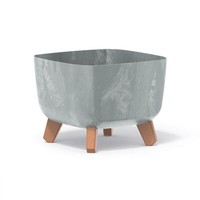 Blumentopf BlumenküBel Mit FüßEn Blumenkasten Beton 24X24X19 Cm Quadratisch