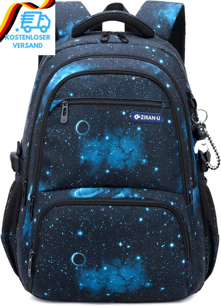 Amythe Schulrucksack Schulranzen Jungen, Schultasche Mit Trolleygurten 16 Inch W-image