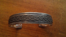 Tribal Sterling Silver 925 Woven Cuff Bracelet  30.6 Grams