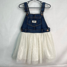 OshKosh B  Gosh Denim Overall with Tulle skirt Dress Jumper