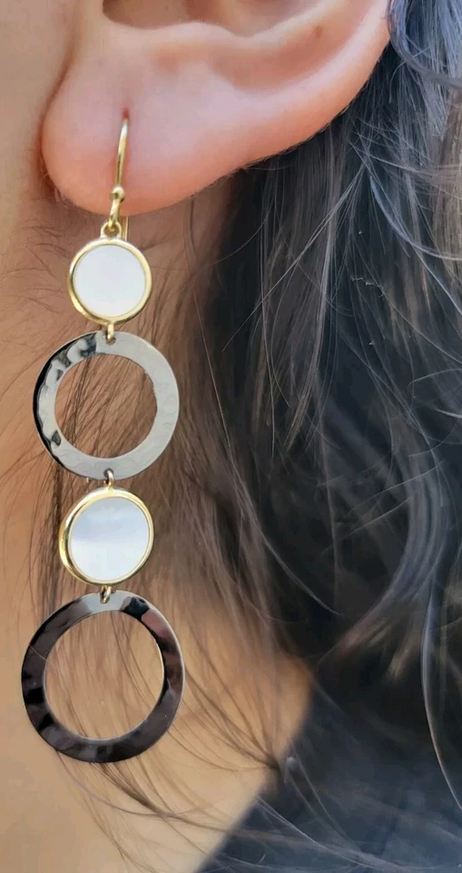 Серьги из желтого золота 18 карат и чистого серебра с перламутром IPPOLITA - Изображение 3 из 4