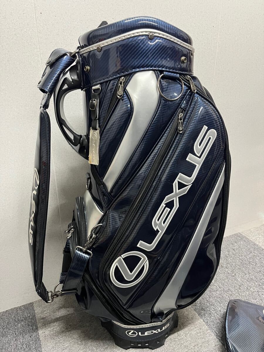 Lexus Stand Golf Club Bag Caddie Caddy Carbon Fiber Print 9.5 For