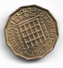 THREEPENCE 1967 UNC HIGH LUSTRE
