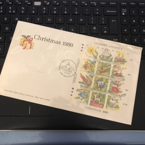 GUERNSEY STAMPS 1989 CHRISTMAS TREE DECORATIONS FIRST DAY COVER FDC SG 474-485