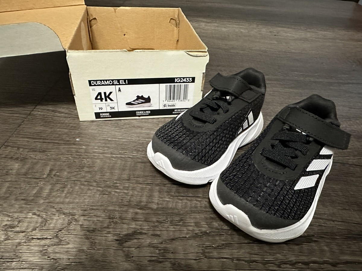 adidas Duramo SL EL I - Size 4K Toddler - Black And White | eBay