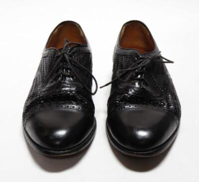Mezlan Black Woven Men\'s Oxfords MEZLAN Cancun Oxfords Dress Shoes Sz. 8.5 M Woven Leather  main image 2