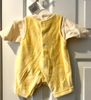 NWT Sucre D’Orge France Yellow Newborn Baby Mouse Top + Overalls Velour French — photo 3