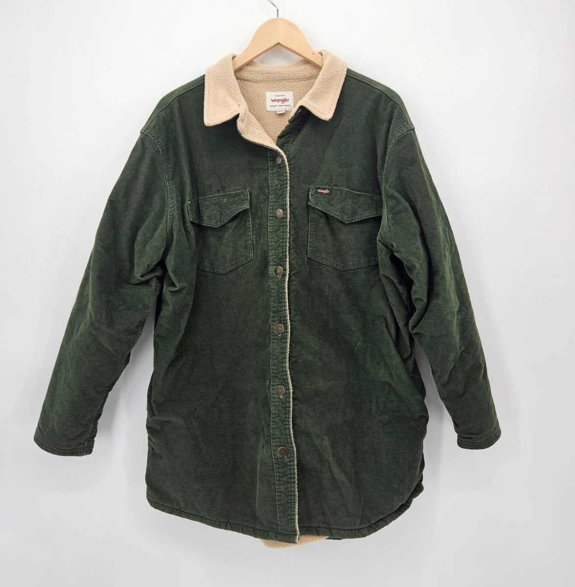 Wrangler Corduroy Sherpa Lined Trucker Jacket Size XL Green Wrangler Corduroy Sherpa Lined Trucker Jacket Size XL Green