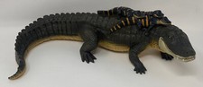 2004 Safari Ltd. Alligator with 3 Babies 12" Rubber Figurine