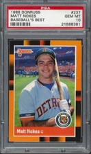 1988 Donruss Baseball's Best #237 Matt Nokes Tigers PSA 10 GEM Mint 21588381